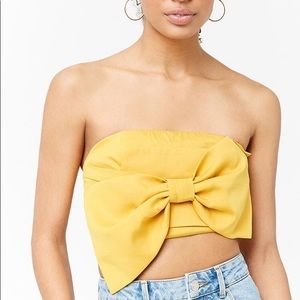 2 piece mustard bow top pant set